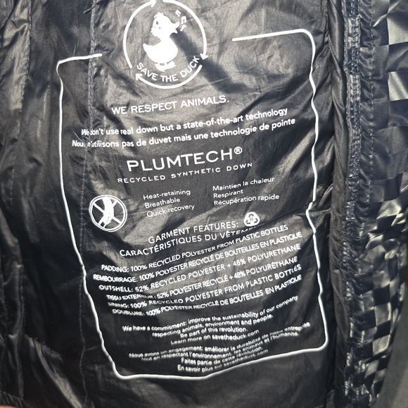 Women's Save The Duck Alas Water Repellent Check Puffer Coat - Picture 3 of 5